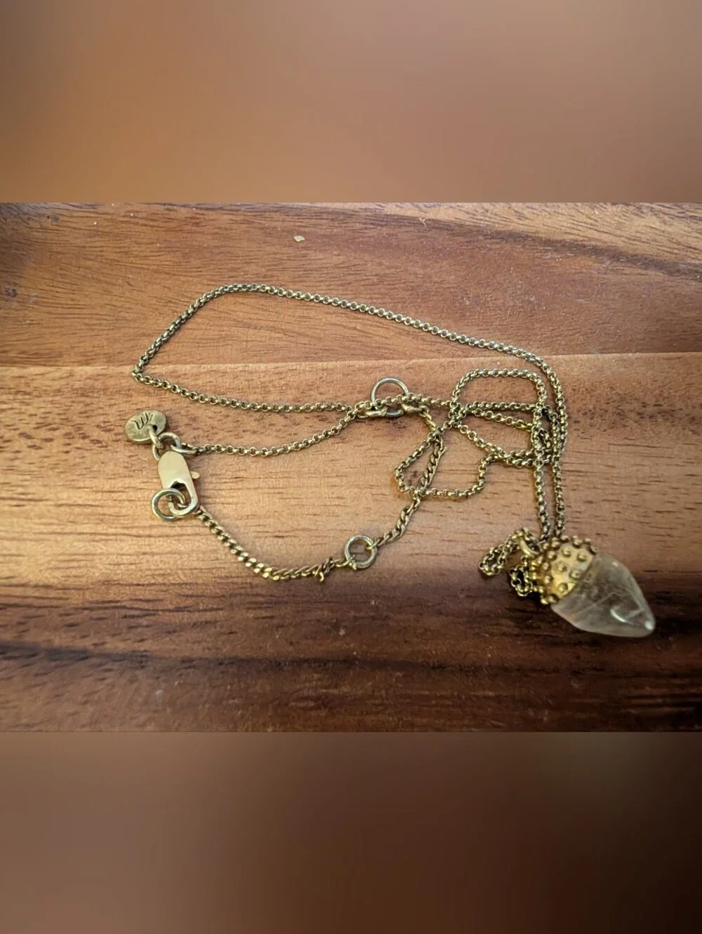 Madewell Crystal Acorn Necklace